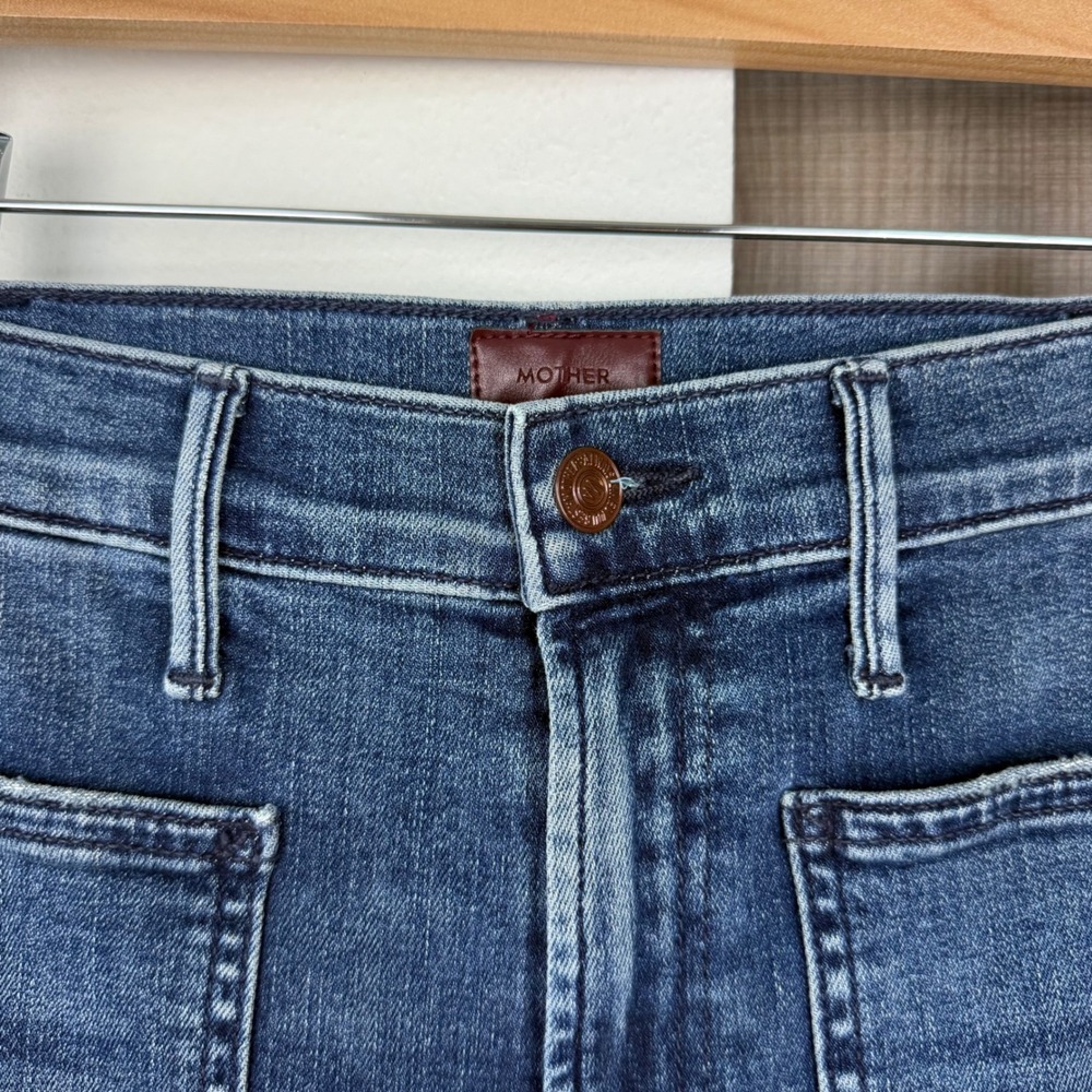 MOTHER Hustler Patch Pocket Ankle Fray Jeans in Out For The Evening Size 25 - Picture 6 of 13